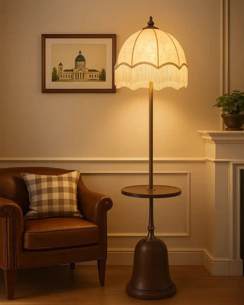 Victorian Charm Floor Lamp with Table